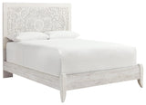 Paxberry Whitewash Queen Panel Bed side angle