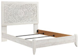 Paxberry Whitewash Queen Panel Bed angled view