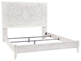 Side angle of Paxberry King Panel Bed showing footboard and rails