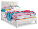 Paxberry Whitewash Twin Panel Bed footboard detail