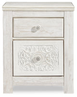 Paxberry Whitewash Nightstand by Ashley - front view