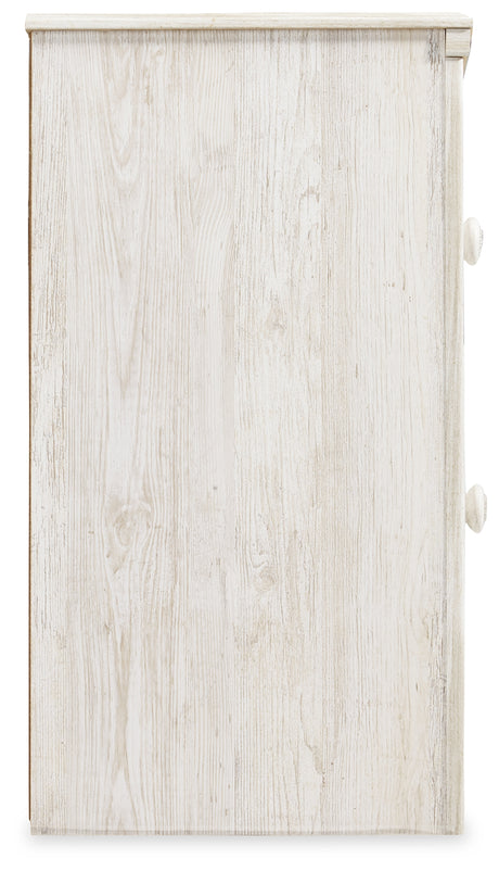 Paxberry Whitewash Nightstand by Ashley - front view