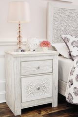 Paxberry Whitewash Nightstand by Ashley - front view