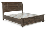 Claribelle Brown Storage Platform Sleigh King Bed view 3