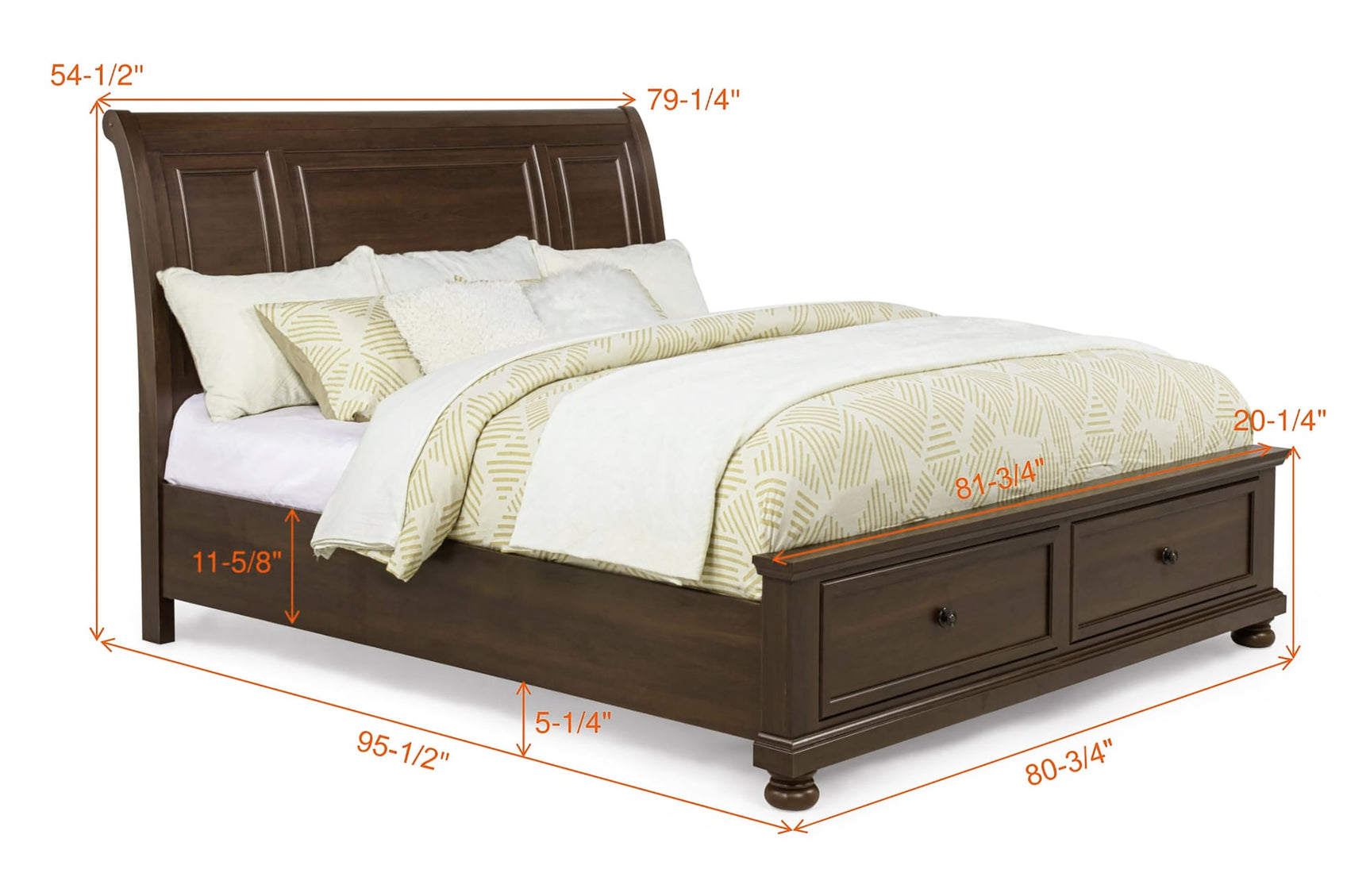 Claribelle Brown Storage Platform Sleigh Bedroom Set view 4