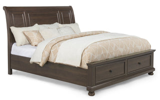 Claribelle Brown Storage Platform Sleigh Queen Bed from Decor Furniture