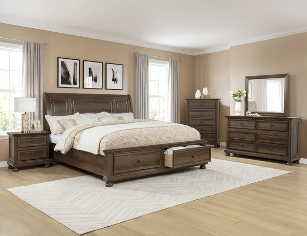 Claribelle Brown Storage Platform Sleigh Bedroom Set from Decor Furniture