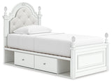 Kozlani Twin Bed side angle showing LED lit headboard