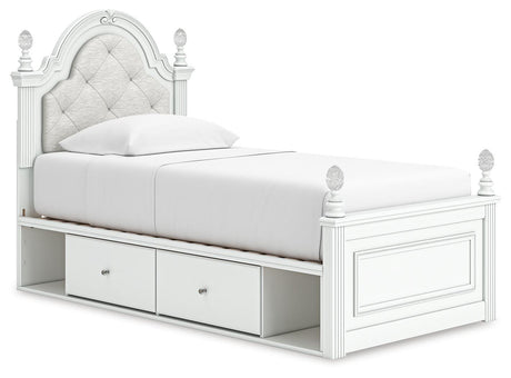 Kozlani Twin Bed side angle showing LED lit headboard
