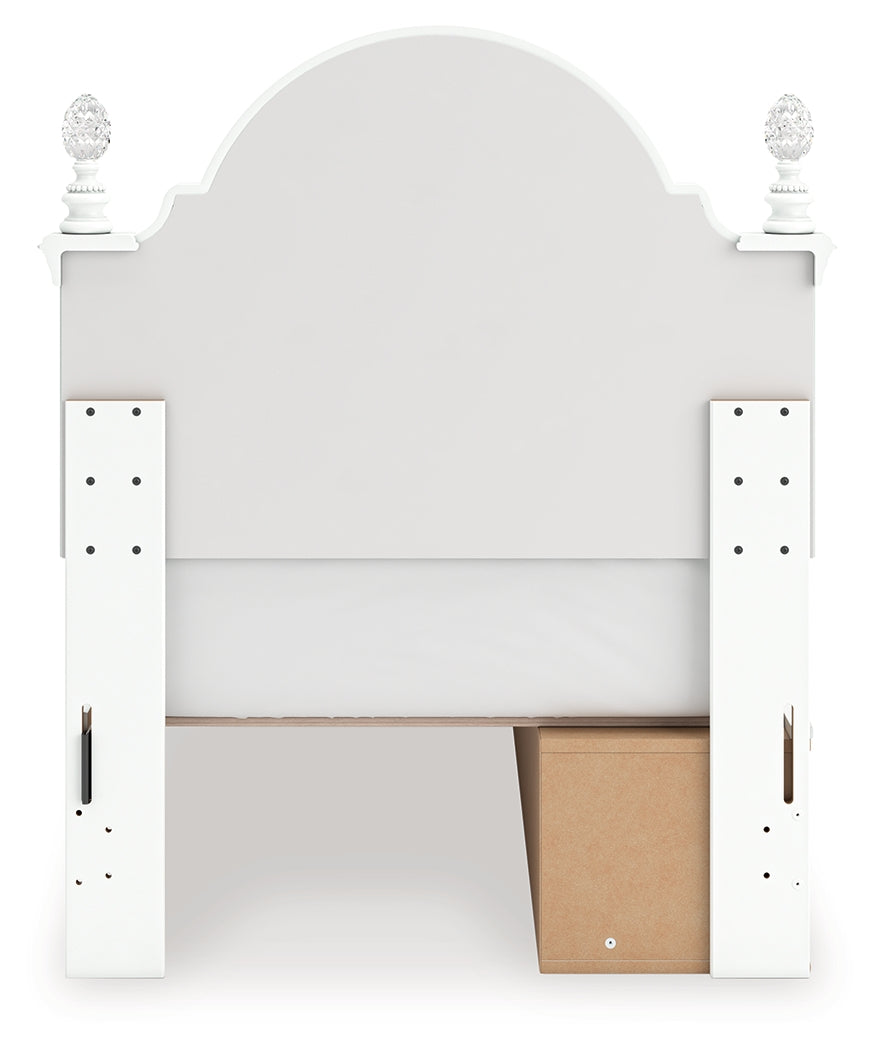 Back view of Kozlani twin storage bed