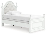Kozlani Upholstered Panel Bed - angled side view