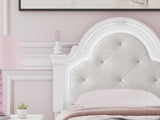 Kozlani Upholstered Panel Bed - white LED lighting