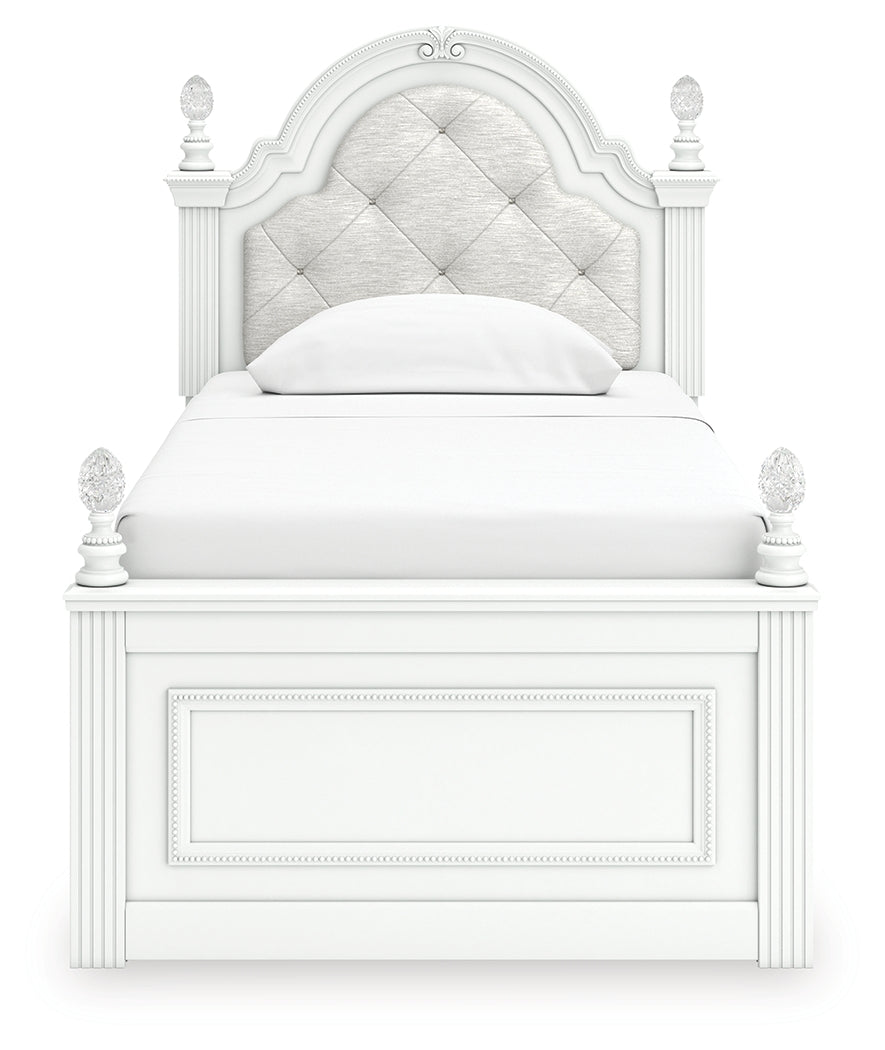 Kozlani Upholstered Panel Bed - side profile