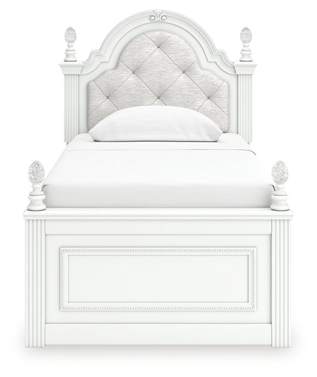 Kozlani Upholstered Panel Bed - side profile
