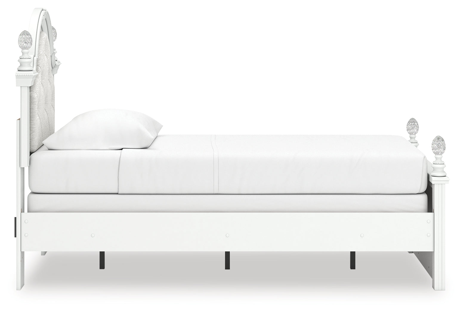 Kozlani Upholstered Panel Bed - footboard detail