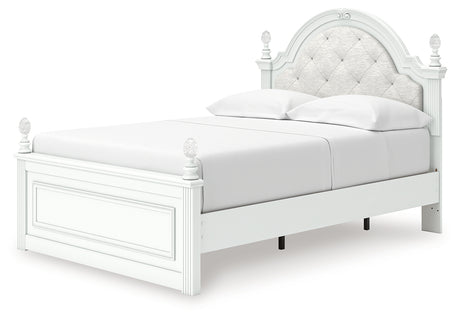 Full bed side profile in matte white finish