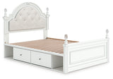 Storage drawers with crystal knobs detail