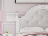 LED light illuminated headboard detail
