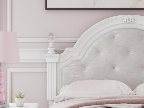 LED light illuminated headboard detail
