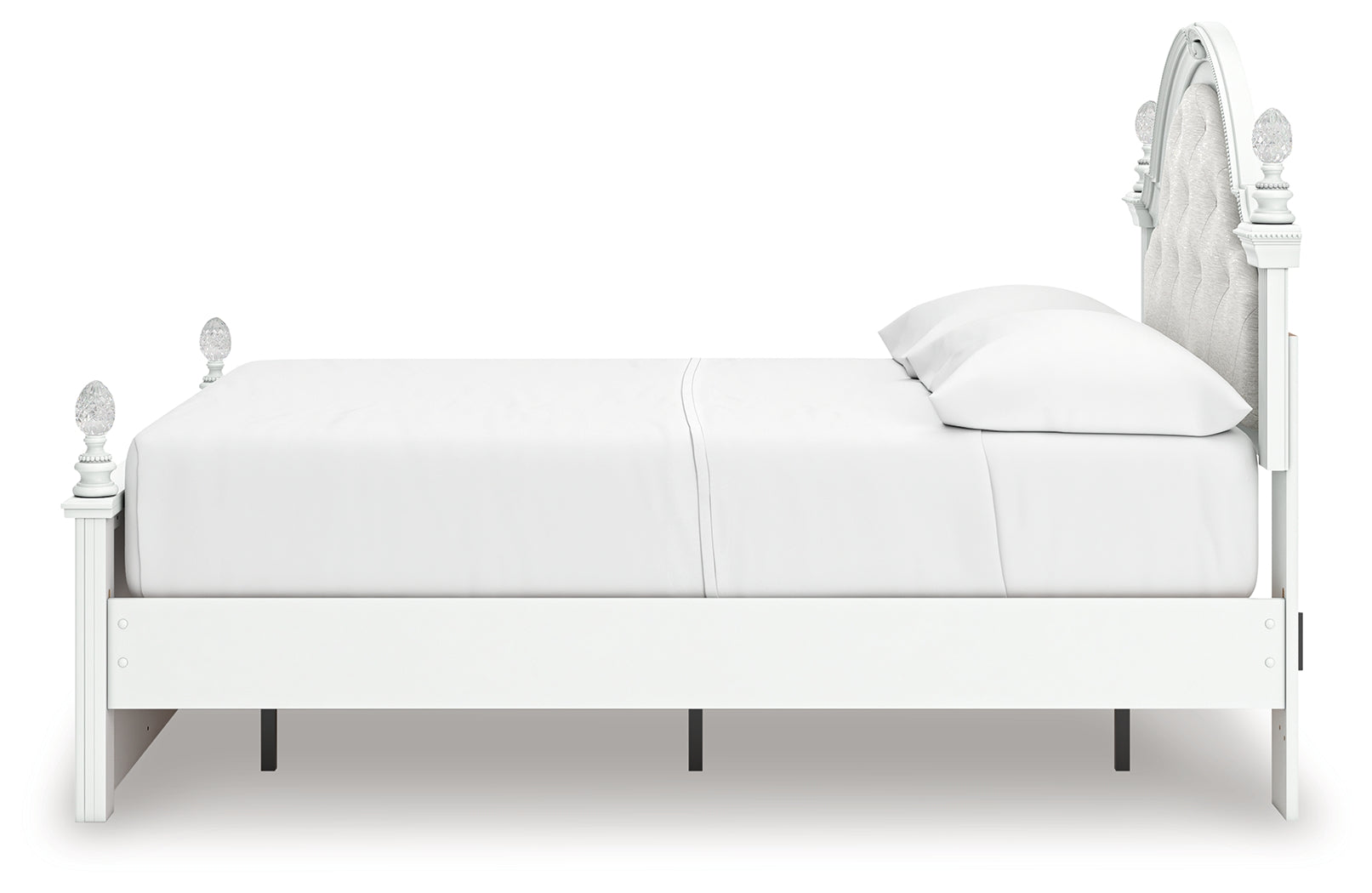 Back view of panel bed structure