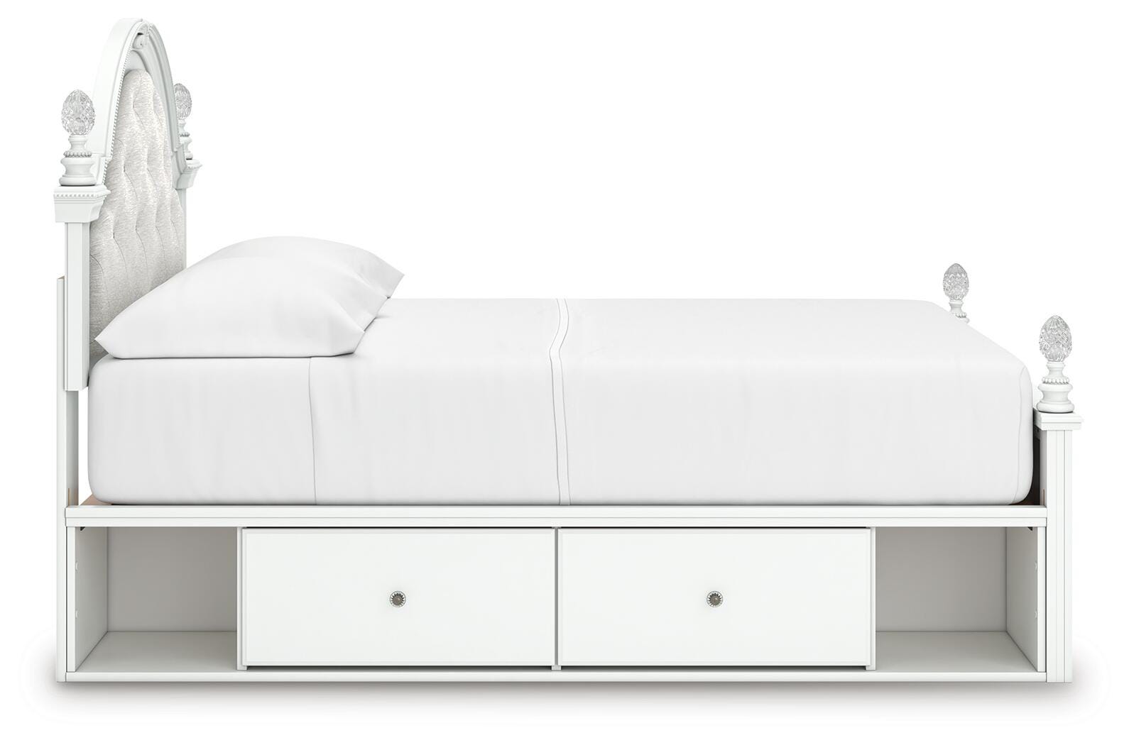 Side profile of Kozlani Full Upholstered Bed