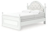 Alternate angle showing panel bed footboard and headboard