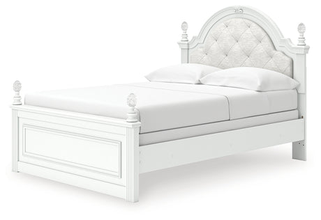 Alternate angle showing panel bed footboard and headboard