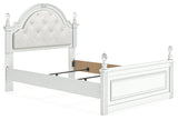 Kozlani White Upholstered Panel Bedroom Set angled view