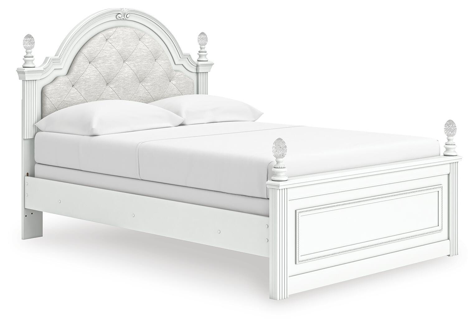 Kozlani White Upholstered Panel Bedroom Set angled view