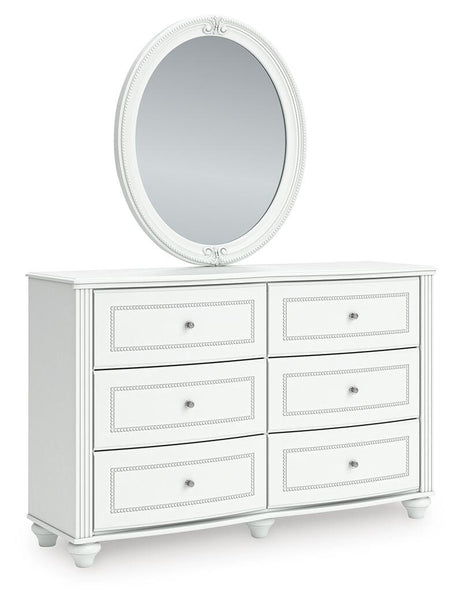 Kozlani White Upholstered Panel Bedroom Set angled view