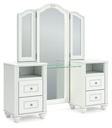 Open drawer with faux linen lining inside