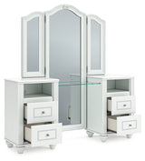 Back view of Kozlani vanity with mirror