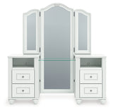 Vanity mirror with brightness control