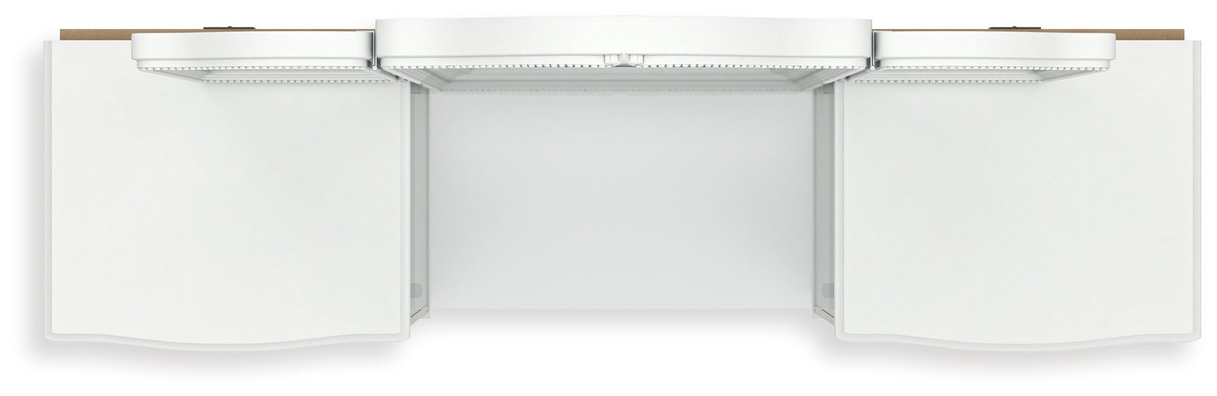 Overall vanity set display with mirror
