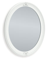 Kozlani Matte White Bedroom Mirror angled side view