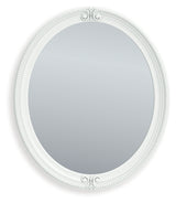 Kozlani Matte White Bedroom Mirror head-on view