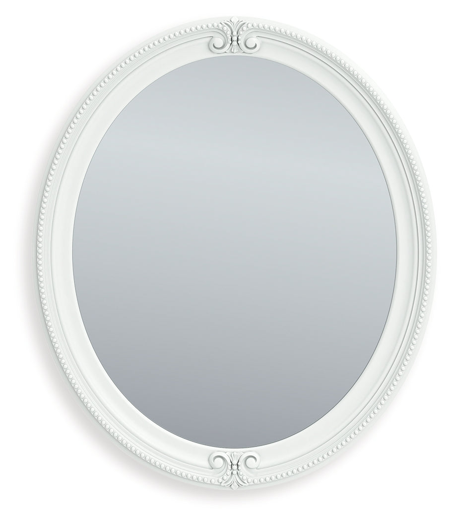 Kozlani Matte White Bedroom Mirror head-on view
