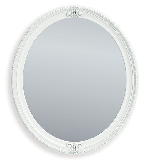 Kozlani Matte White Bedroom Mirror head-on view