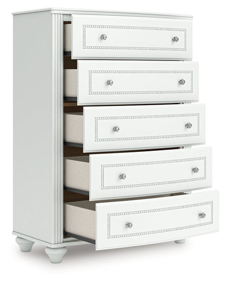 Kozlani Chest open drawers showing faux linen lining