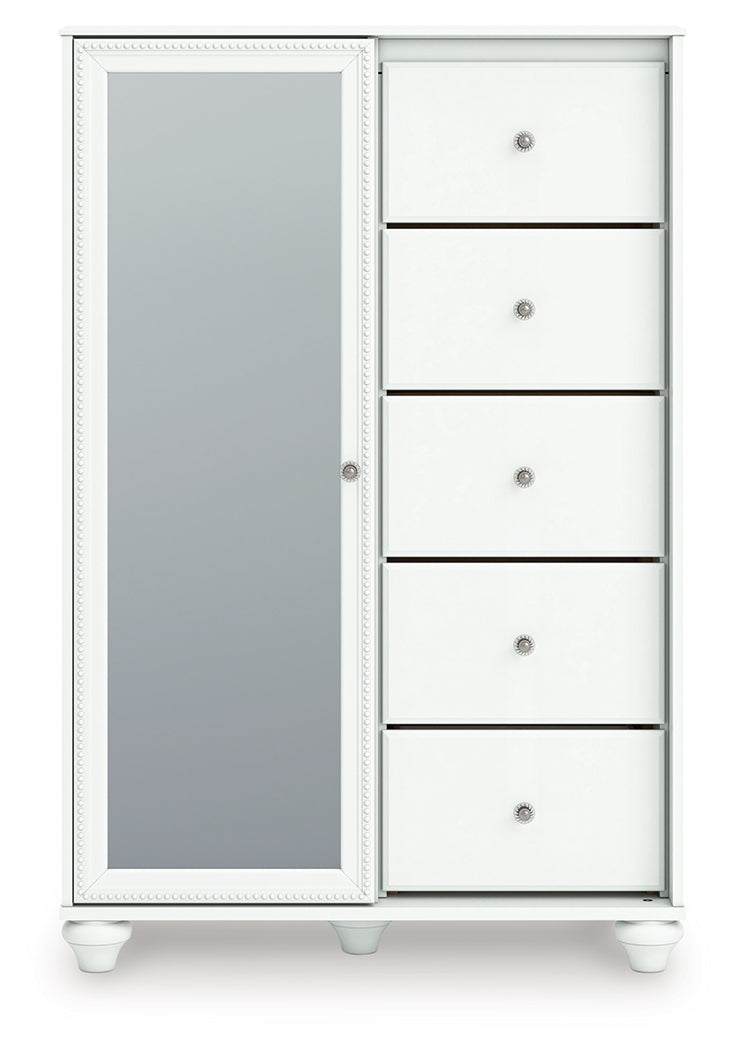 Head-on view of the chest with crystal knobs