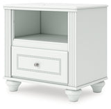 Alternative angle of Kozlani White Nightstand