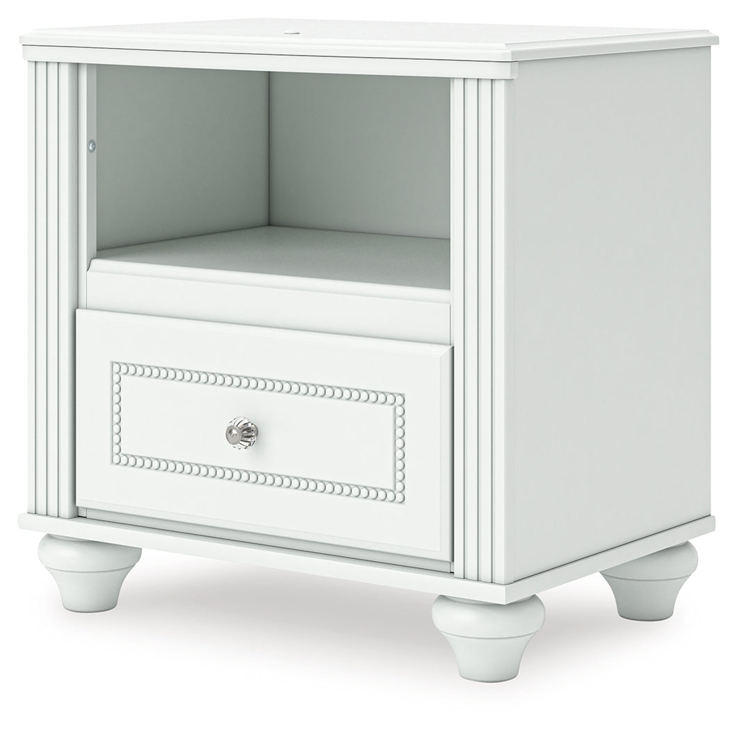 Alternative angle of Kozlani White Nightstand