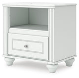 Kozlani White Upholstered Panel Bedroom Set angled view