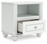 Kozlani White Upholstered Panel Bedroom Set angled view