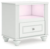 Touch control for pink LED lighting on nightstand
