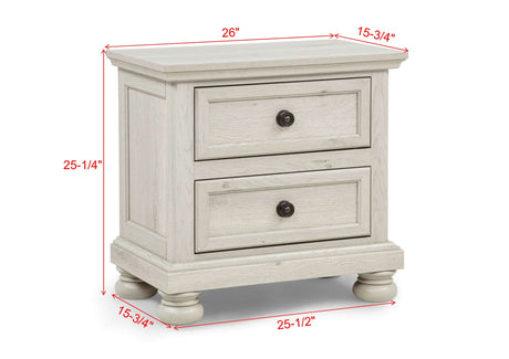Claribelle White Nightstand With Kenlin Glide view 3