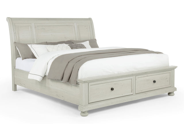 Claribelle White Storage Platform Sleigh King Bed from Decor Furniture