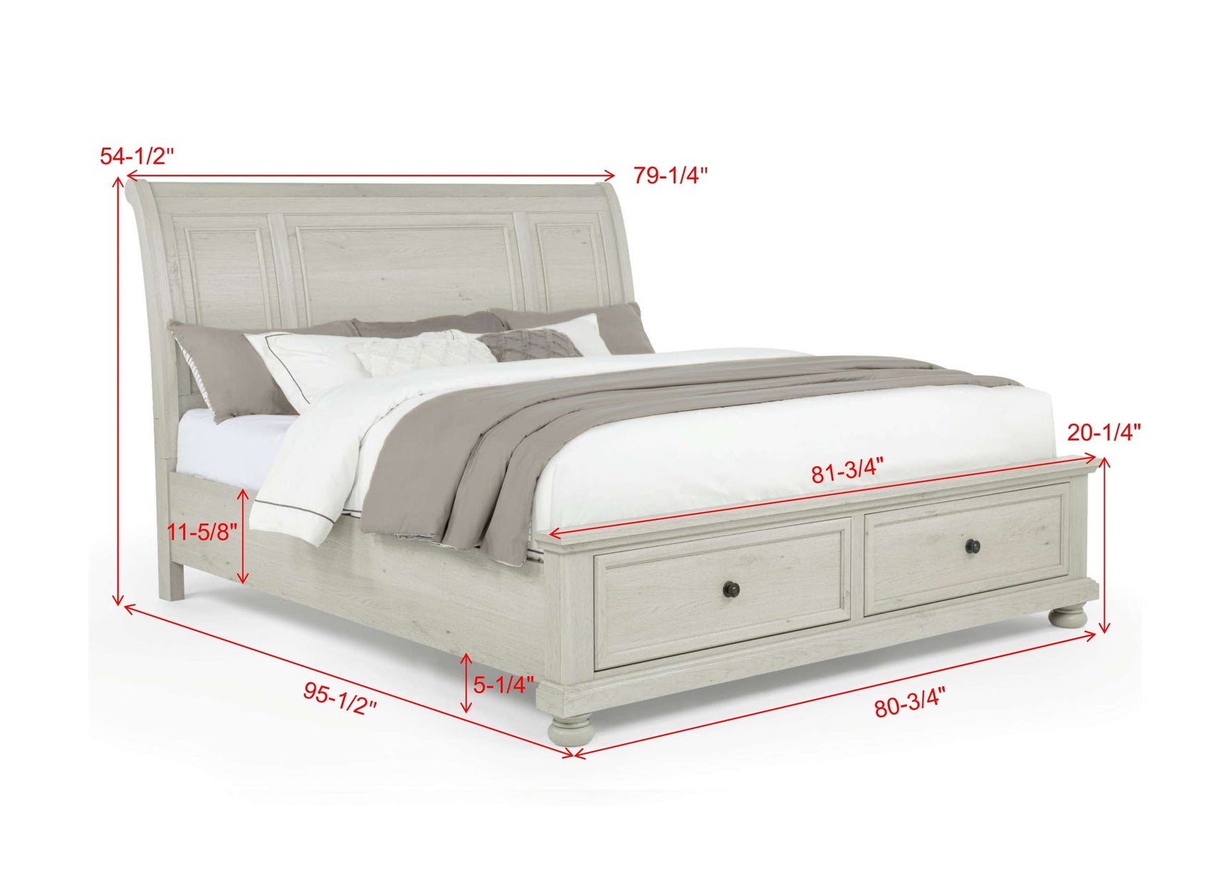 Claribelle White Storage Platform Sleigh Bedroom Set view 4