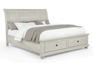 Claribelle White Storage Platform Sleigh Queen Bed from Decor Furniture