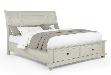 Claribelle White Storage Platform Sleigh Queen Bed from Decor Furniture